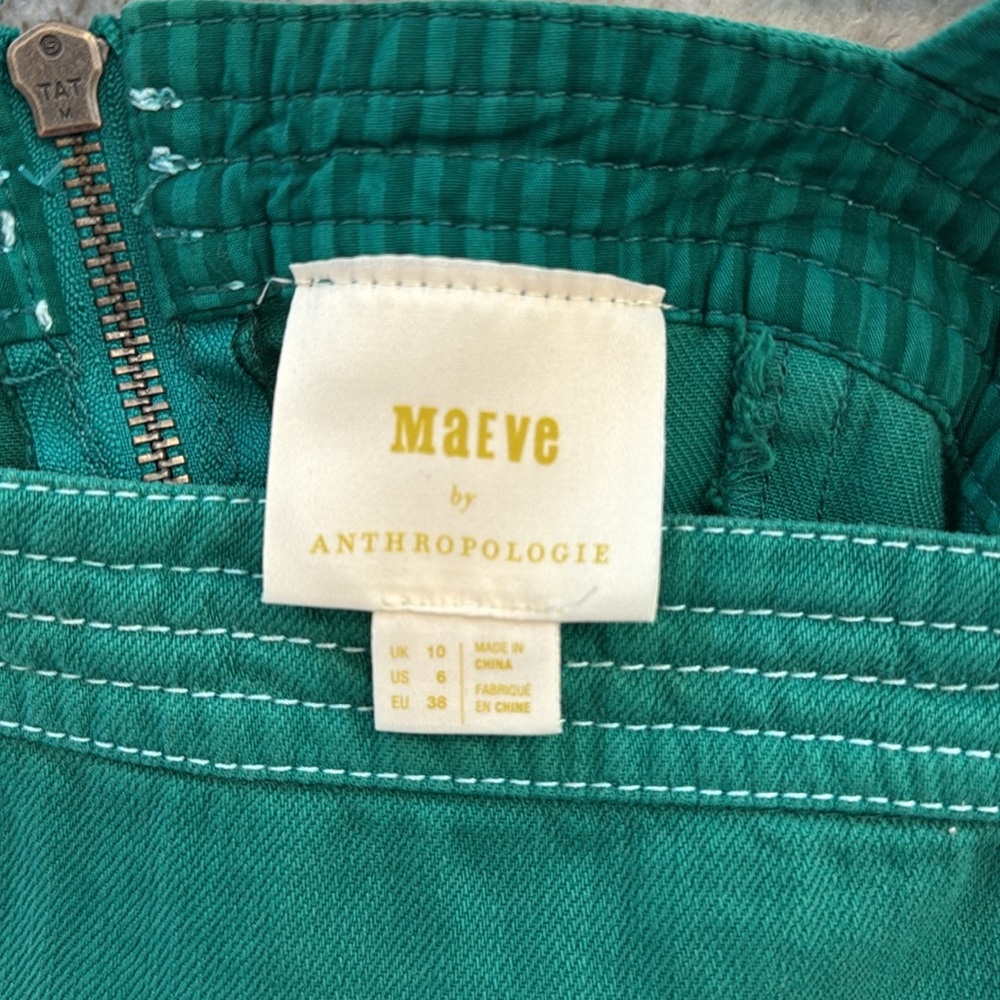 NWOT Anthropologie Maeve Green Elizabeth Button Front Dress - Picture 4 of 4